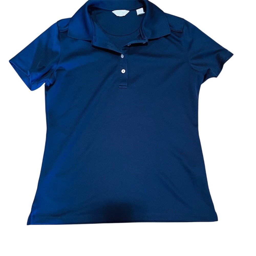 Callaway Golf Polo Shirt Womens M Navy Blue Short Sleeve Collared 3-Button